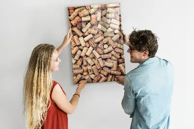 Wine cork magnetic notice board