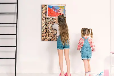 Wine cork magnetic notice board