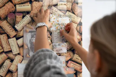 Wine cork magnetic notice board
