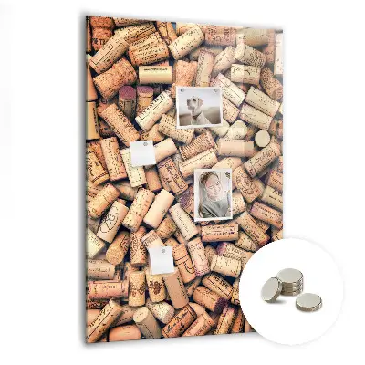 Wine cork magnetic notice board
