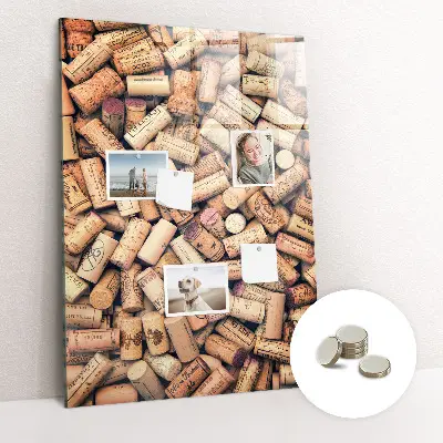 Wine cork magnetic notice board