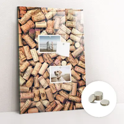 Wine cork magnetic notice board