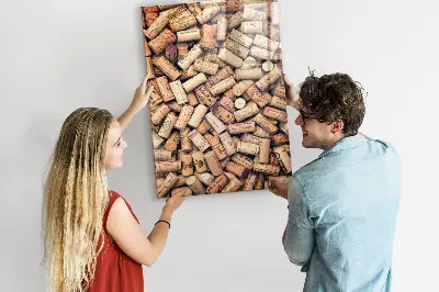 Wine cork magnetic notice board