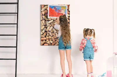 Wine cork magnetic notice board