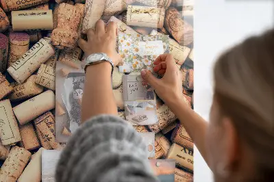Wine cork magnetic notice board