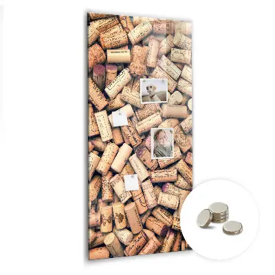 Wine cork magnetic notice board