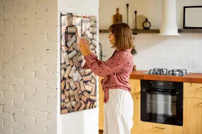 Wine cork magnetic notice board