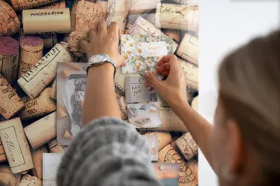 Wine cork magnetic notice board