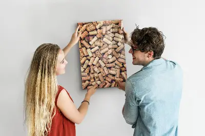 Wine cork magnetic notice board
