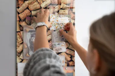 Wine cork magnetic notice board