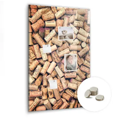 Wine cork magnetic notice board