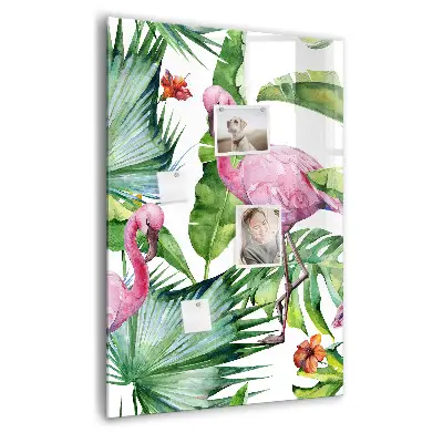 Flamingo bird nature magnetic glass dry erase board