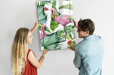 Flamingo bird nature magnetic glass dry erase board