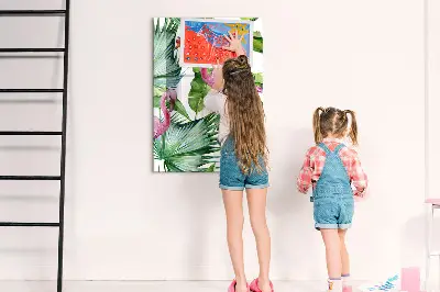 Flamingo bird nature magnetic glass dry erase board