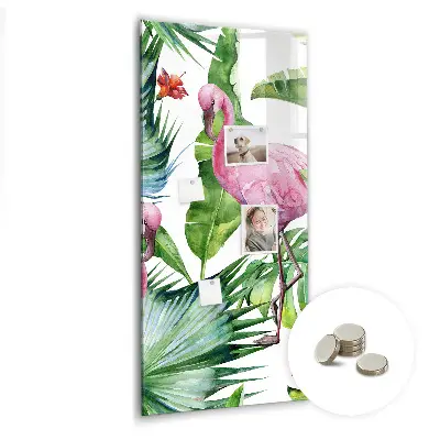 Flamingo bird nature magnetic glass dry erase board