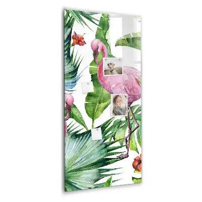 Flamingo bird nature magnetic glass dry erase board