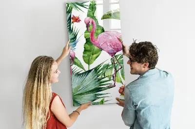 Flamingo bird nature magnetic glass dry erase board