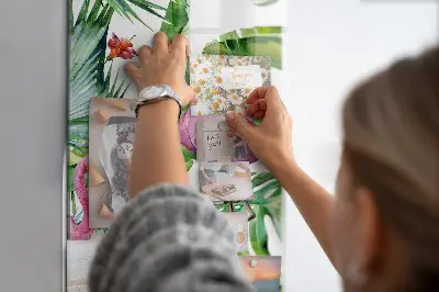 Flamingo bird nature magnetic glass dry erase board