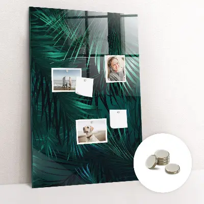 Magnetic Glass Dry Erase Board with Tropical Leaves Design