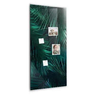 Magnetic Glass Dry Erase Board with Tropical Leaves Design