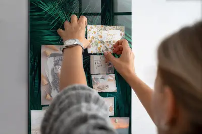 Magnetic Glass Dry Erase Board with Tropical Leaves Design