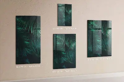 Magnetic Glass Dry Erase Board with Tropical Leaves Design