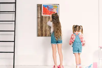 Magnetic board with wood texture