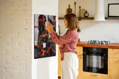 Volcano Lava Magnetic Glass Dry Erase Board