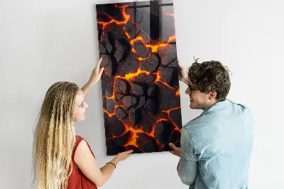 Volcano Lava Magnetic Glass Dry Erase Board