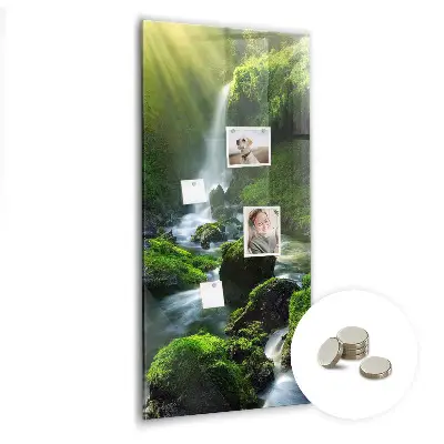 Waterfall with rocks magnetic glass dry erase board