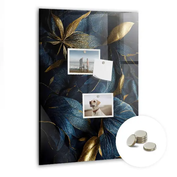 Dark floral magnetic glass dry erase board
