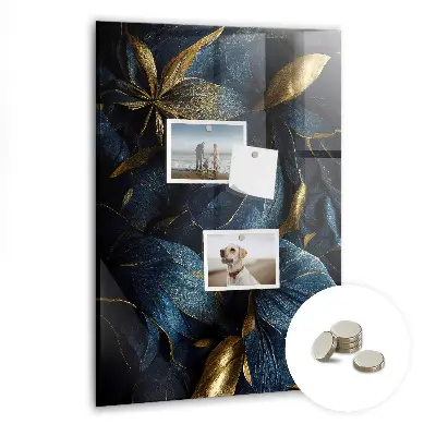 Dark floral magnetic glass dry erase board