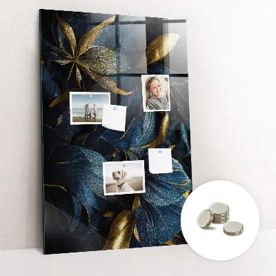 Dark floral magnetic glass dry erase board