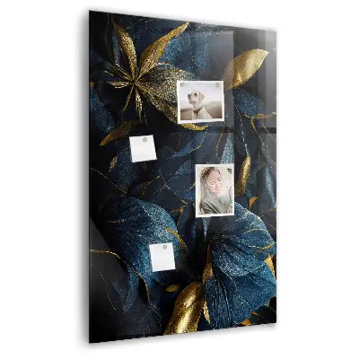 Dark floral magnetic glass dry erase board