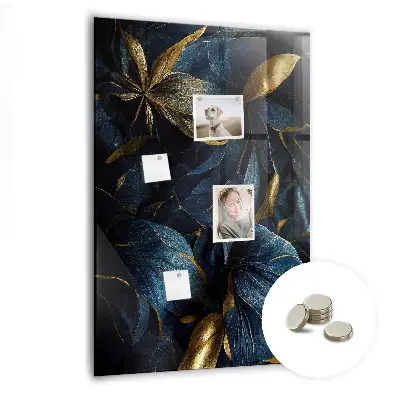 Dark floral magnetic glass dry erase board