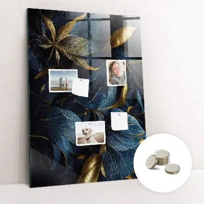 Dark floral magnetic glass dry erase board
