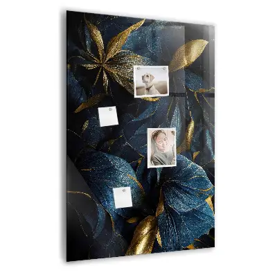 Dark floral magnetic glass dry erase board