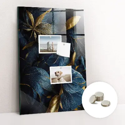 Dark floral magnetic glass dry erase board