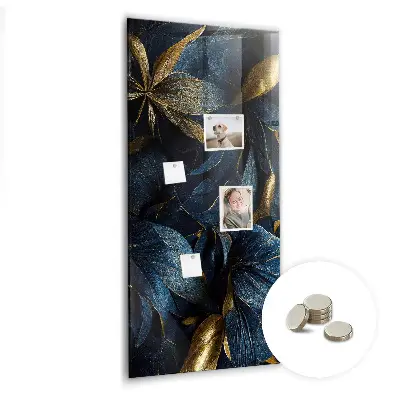 Dark floral magnetic glass dry erase board
