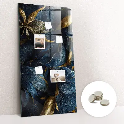 Dark floral magnetic glass dry erase board