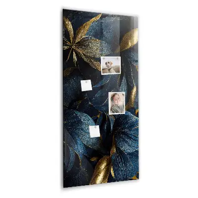 Dark floral magnetic glass dry erase board