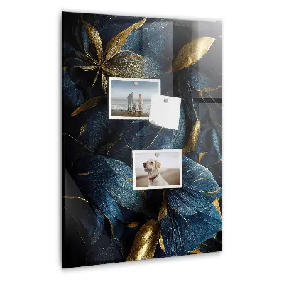 Dark floral magnetic glass dry erase board