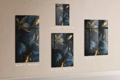 Dark floral magnetic glass dry erase board