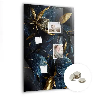 Dark floral magnetic glass dry erase board