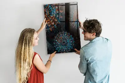 Decorative mandala magnetic wall board