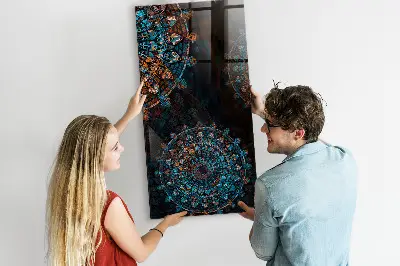 Decorative mandala magnetic wall board