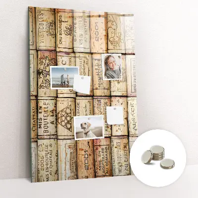 Magnetic glass dry erase board Wine corks