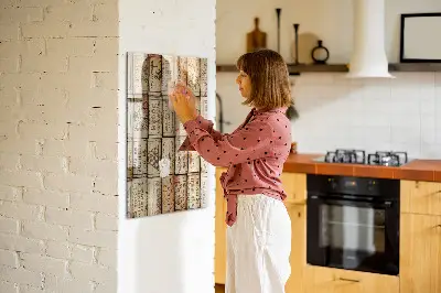 Magnetic glass dry erase board with wine corks design