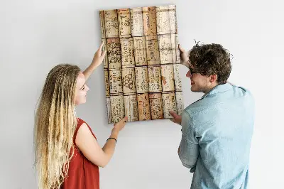 Magnetic glass dry erase board with wine corks design