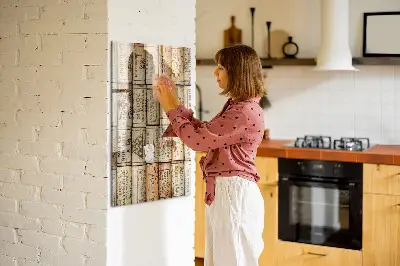 Magnetic glass dry erase board with wine corks design